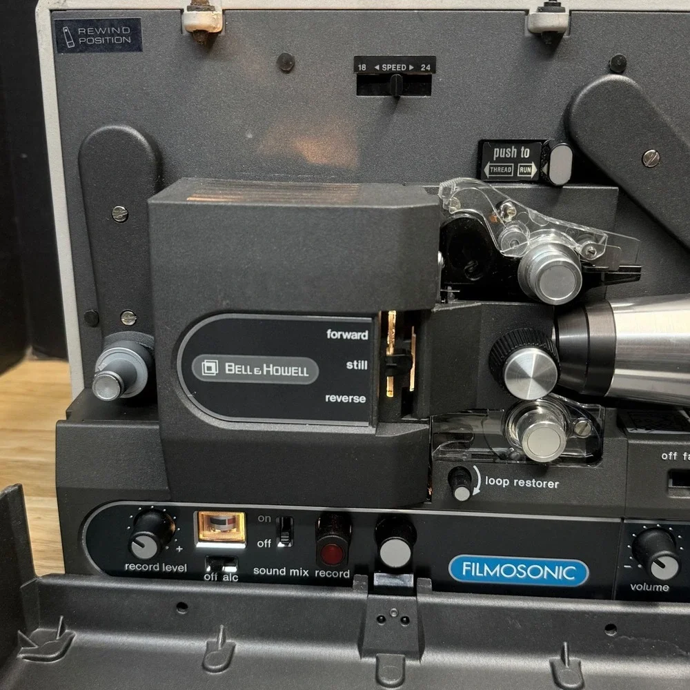 Bell & Howell Filmosonic 1745C Super 8 Sound Movie Projector w/ Mic Reel Manual